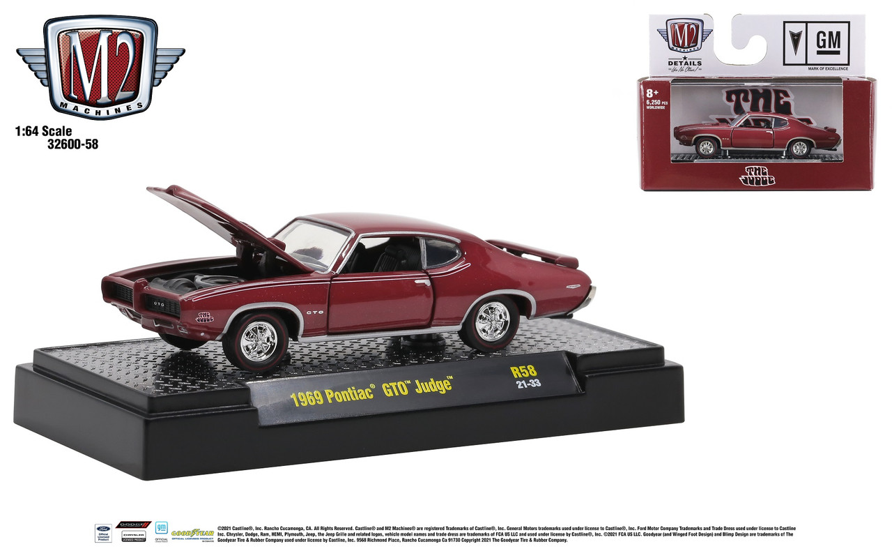 M2 Machines 1:64 Detroit Muscle Release 58 1969 Pontiac GTO Judge